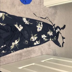 Lulu’s Blue Floral Maxi Wrap Dress